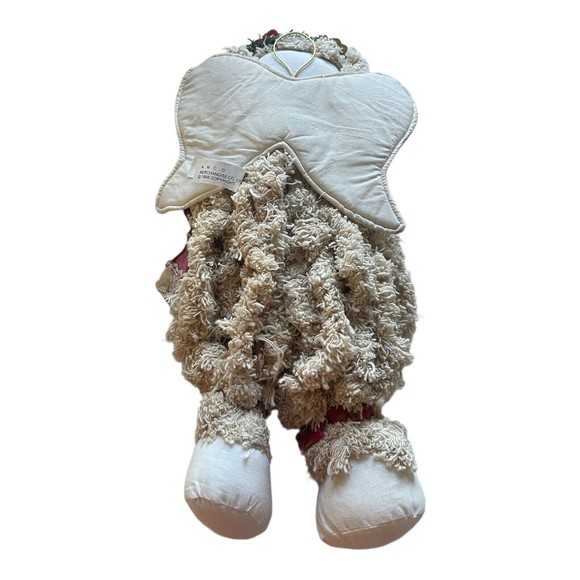 Vintage Rag Doll Shredded Angel Floral Headband Christmas Holiday Decoration 15” - Picture 2 of 4